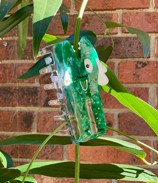 GREEN Fish Boy Hair Claw