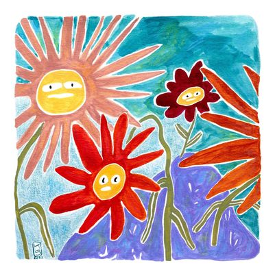 Large Flower Face Print