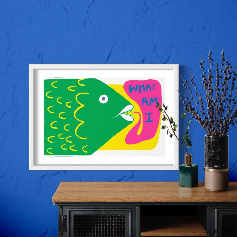 Large What Am I Fish Print