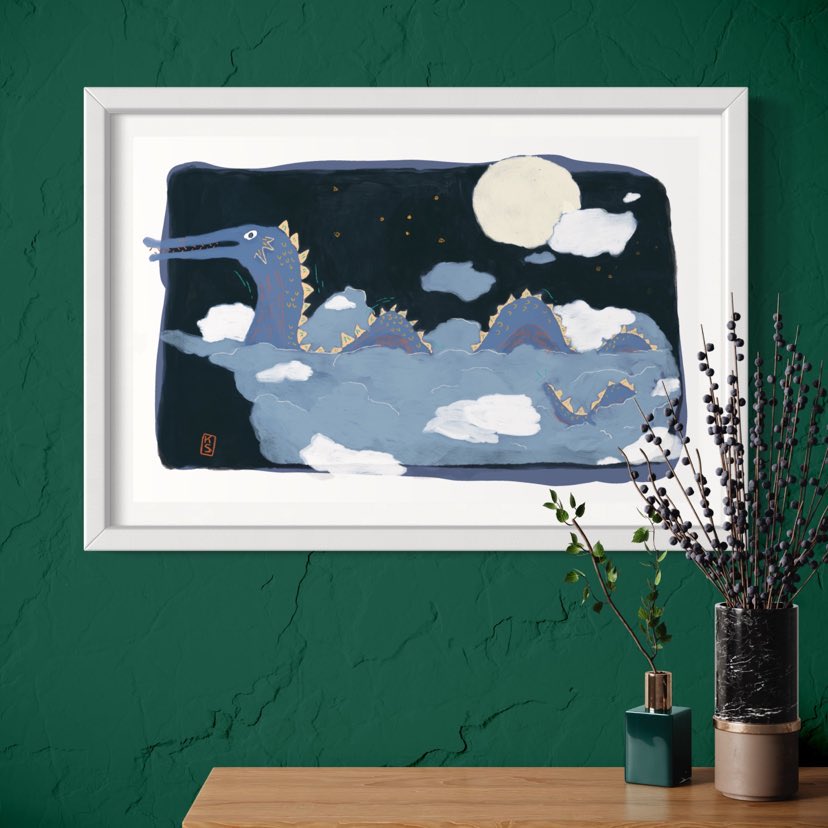 Large Night Dragon Print