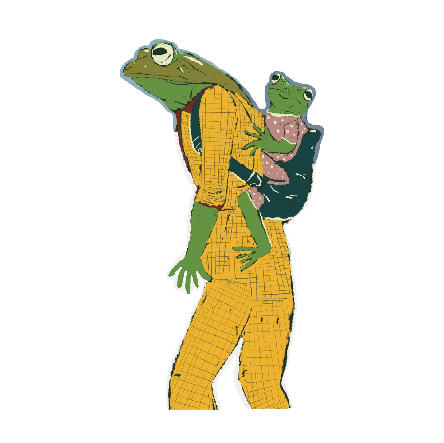 Hiking Frog Sticker