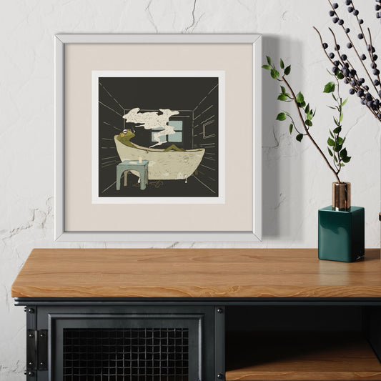 Large Self Care Frog Print