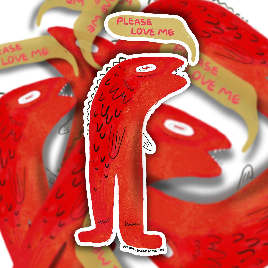 Please Love Me Fish Sticker