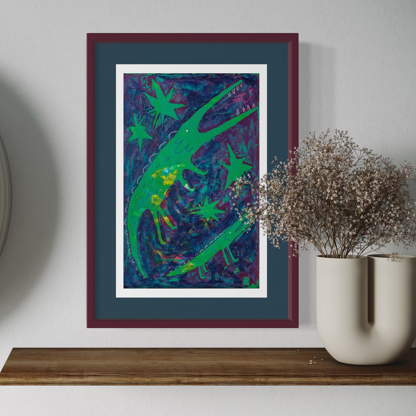 Large Nighttime monsters Stencil Print