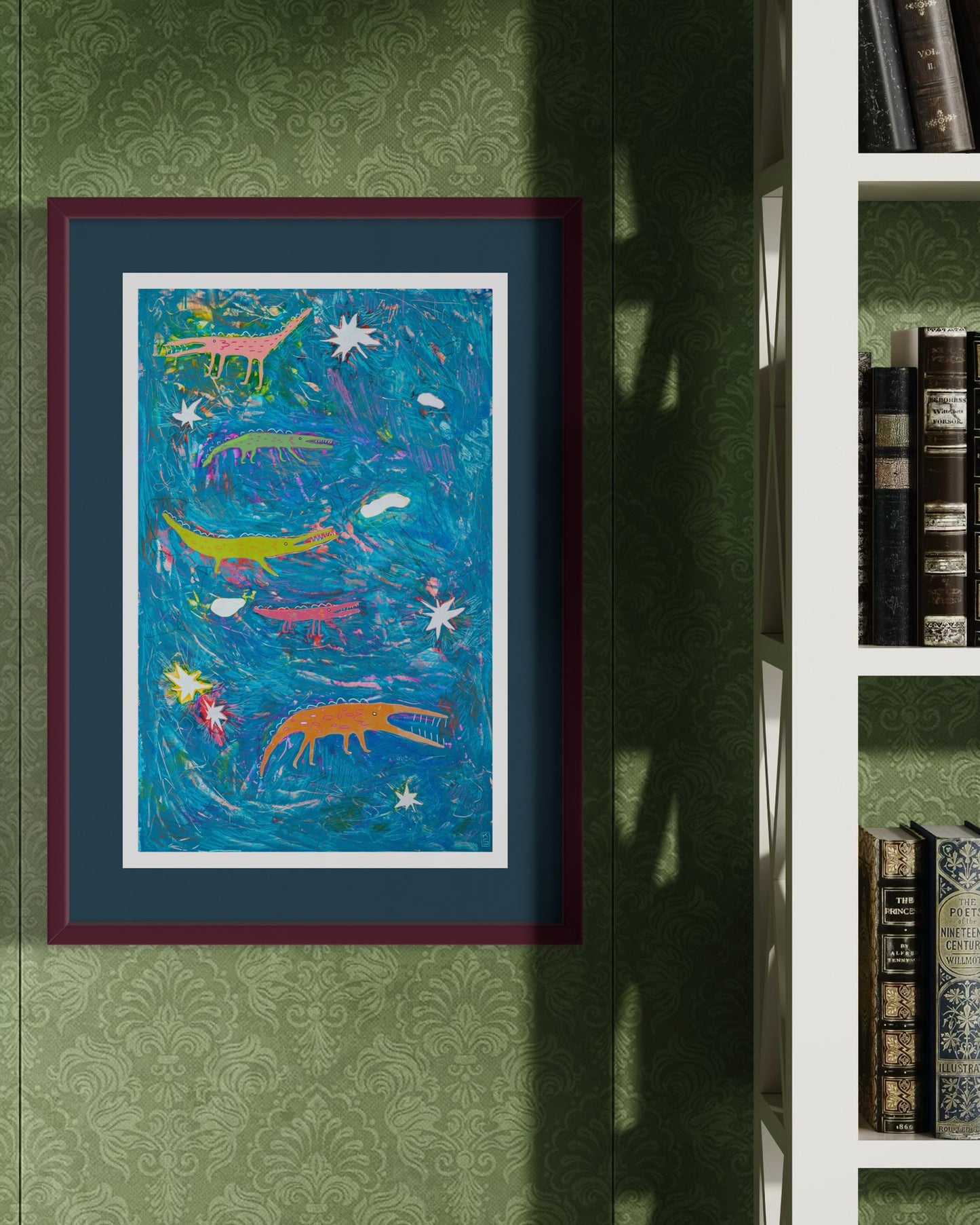 Large Water Monsters Stencil Print