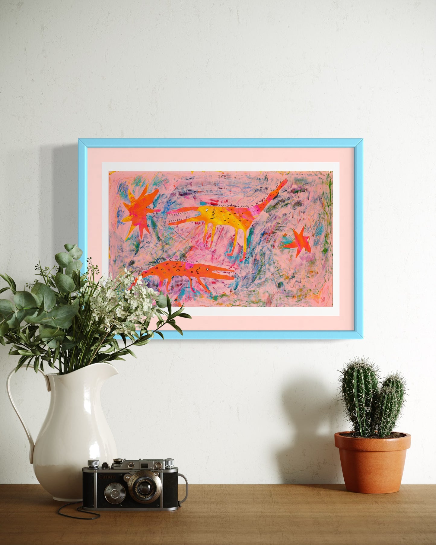 Large Daytime Monsters Stencil Print