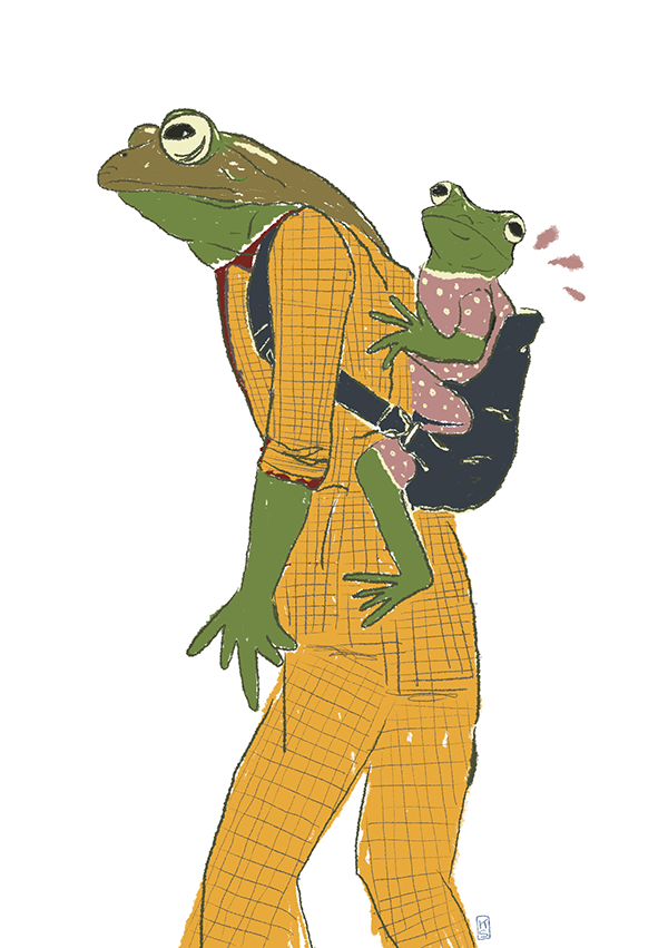 Hiking Frog Sticker