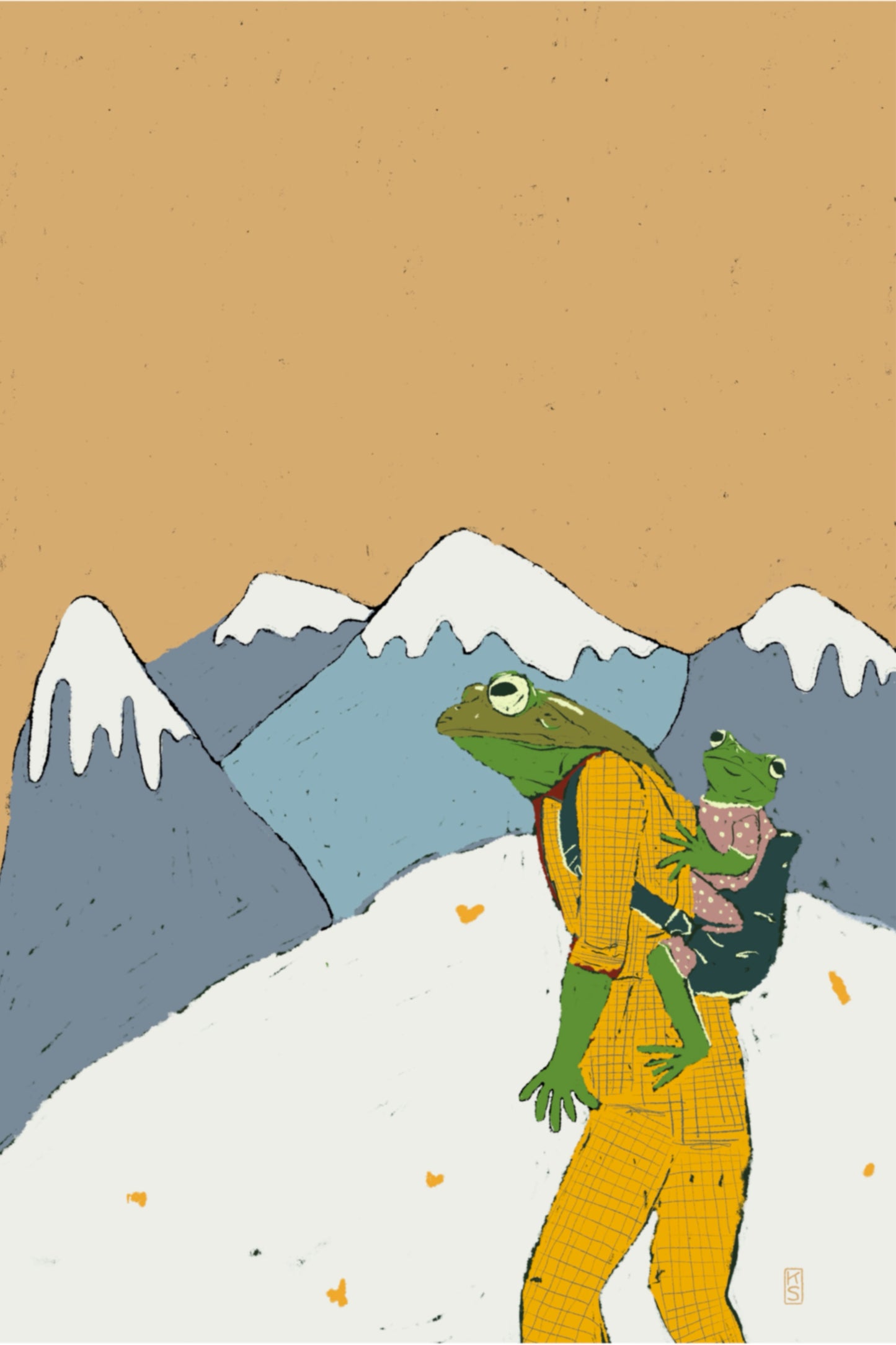 Hiking frog Postcard