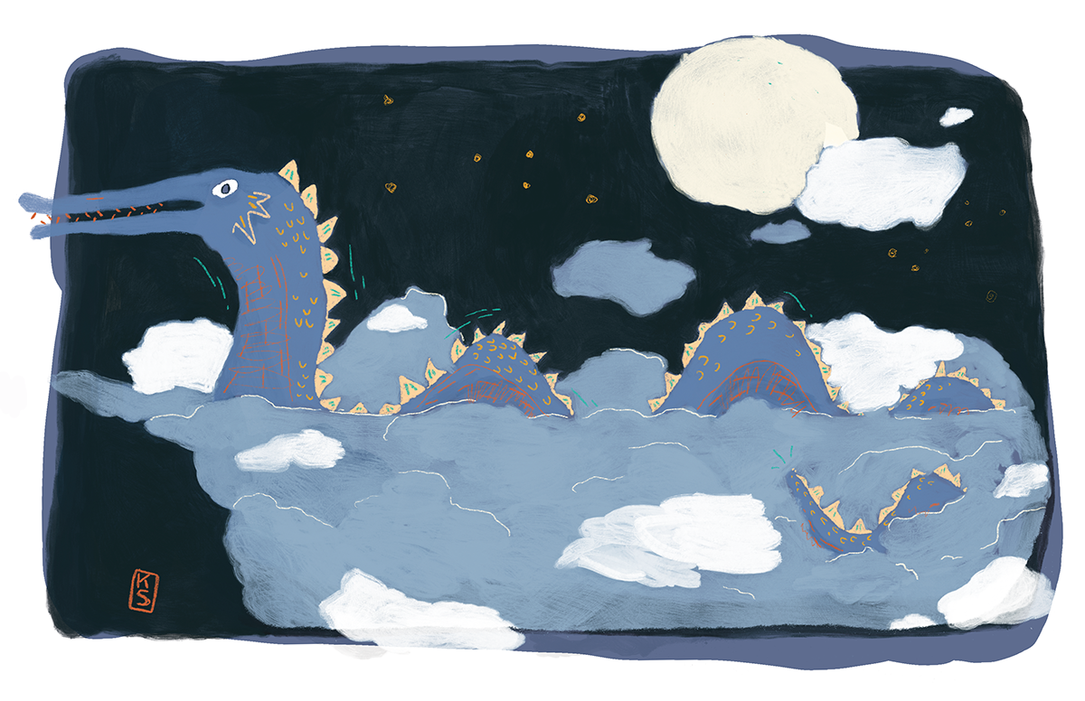 Large Night Dragon Print