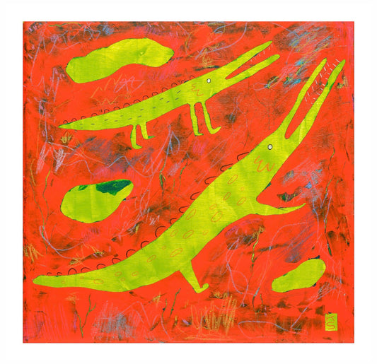 Lava Monster Stencil Print or Postcard