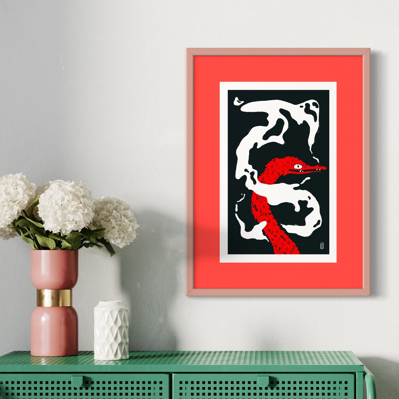 Large Red Dragon Print