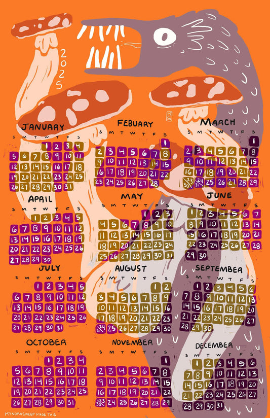 2025 Monsters & Mushrooms Calendar in ORANGE