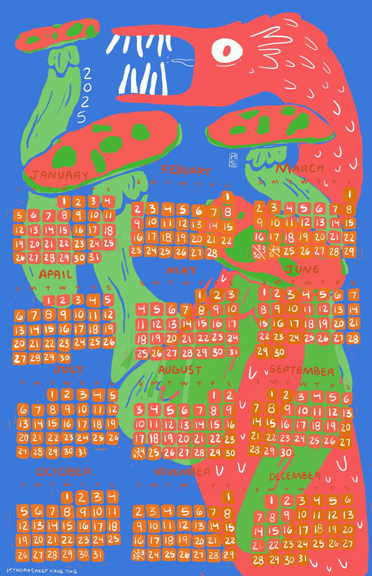 2025 Monsters & Mushrooms Calendar in NEON