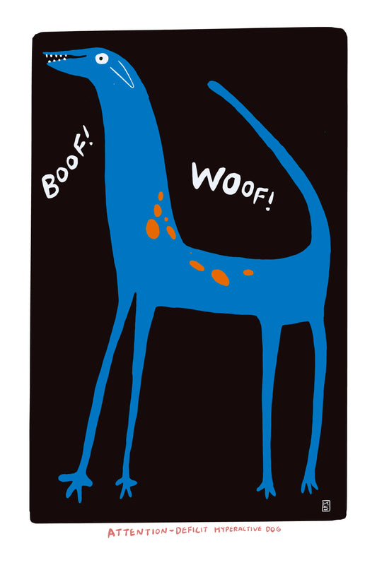 ADHD Dog Postcard
