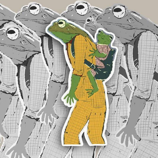 Hiking Frog Sticker