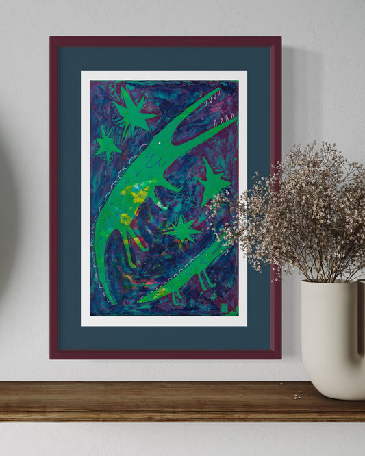 Large Nighttime monsters Stencil Print
